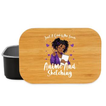 Nur Ein Mädchen, Das Anime Liebt Und Afro Zeichnet - Lunch Box - Schwarz - Vorne