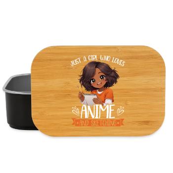 Nur Ein Mädchen, Das Anime Liebt Und Afro Zeichnet - Lunch Box - Schwarz - Vorne