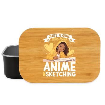 Nur Ein Mädchen, Das Anime Liebt Und Afro Zeichnet - Lunch Box - Schwarz - Vorne