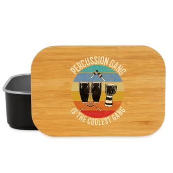 Percussion Gang Coolest Retro Sunset Drum Design - Lunch Box - Schwarz - Vorne