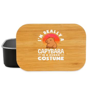 Véritablement un capybara costumé humain capybara - Boîte à goûter - noir - Devant