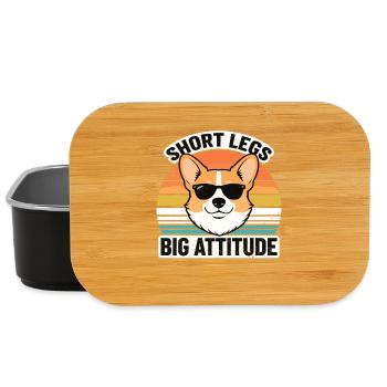 Jambes courtes, grande attitude, Corgi Amoureux du chien Rétro - Boîte à goûter - noir - Devant