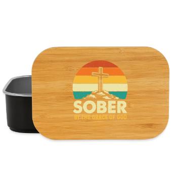 Sober By The Grace Of God Recovery AA NA - Lunch Box - Schwarz - Vorne