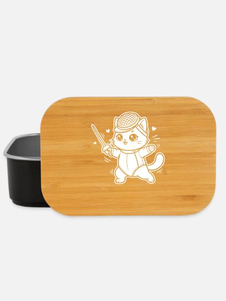 Escrime Kawaii Cat - Boîte à goûter - noir