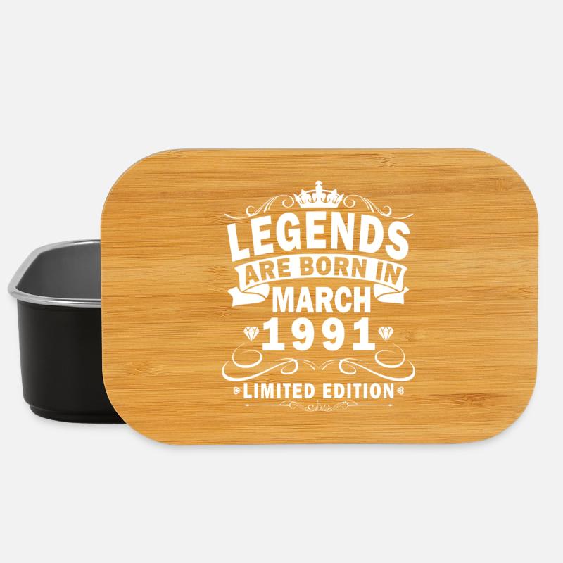 35th Birthday Gift Husband Wife March 1991 - Lunch Box - black