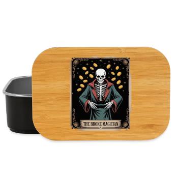 Le magicien fauché squelette sorcier avec des pièces de monnaie - Boîte à goûter - noir - Devant