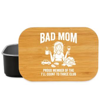Bad Mom Proud Member Funny Moms Club - Lunch Box - Schwarz - Vorne