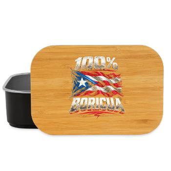 Puerto Rico Boricua 100% Boricua - Lunch Box - Schwarz - Vorne