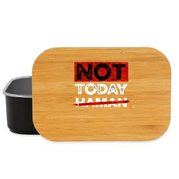 Not Today Haman – Funny Purim Fest Design - Lunch Box - black - Front