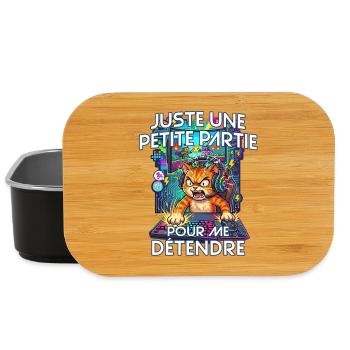Gamer humour jeux vidéo console gaming chat énervé - Boîte à goûter - noir - Devant
