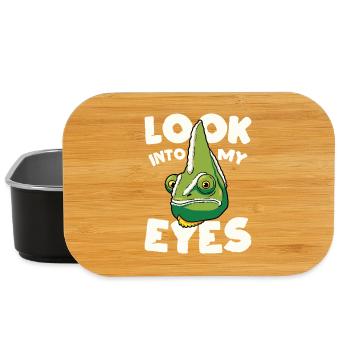 Regarde-moi dans les yeux, design caméléon drôle - Boîte à goûter - noir - Devant