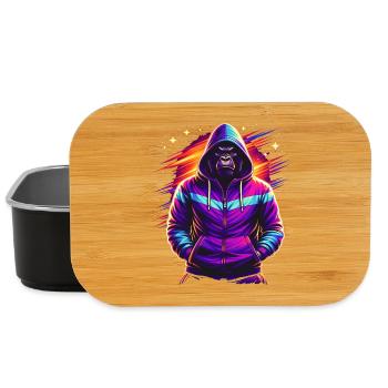 Neon Gorilla 80s Retro Style - Lunch Box - black - Front