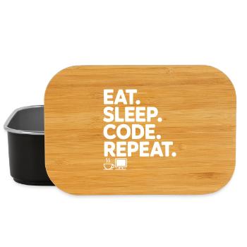 Eat. Sleep. Code. Repeat. - Lunch Box - black - Front