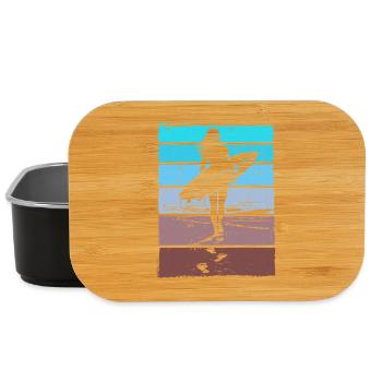 Surferin Retro Vintage Sonnenuntergang Strand - Lunch Box - Schwarz - Vorne