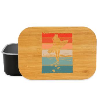Surferin Retro Vintage Sonnenuntergang Strand - Lunch Box - Schwarz - Vorne