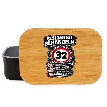Treat Gently Traffic Sign 32 Birthday - Lunch Box - black - Front