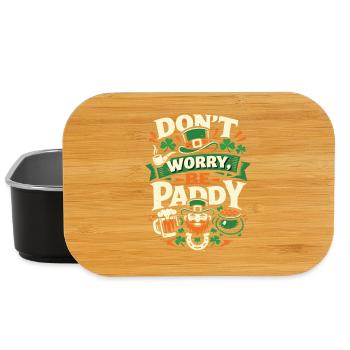 Don't Worry Be Paddy | St Patrick's Day Spruch - Lunch Box - Schwarz - Vorne