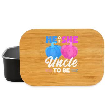 He Or She Uncle Pumpkin Gender Reveal - Lunch Box - black - Front