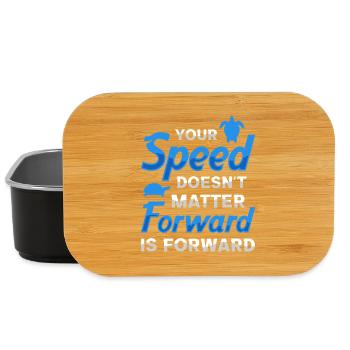 Forward is Forward Motivational Turtle Quote Art - Lunch Box - Schwarz - Vorne