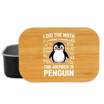 Mathe Sprüche Pinguin Lustiges Mathe Geschenk - Lunch Box - Schwarz - Vorne