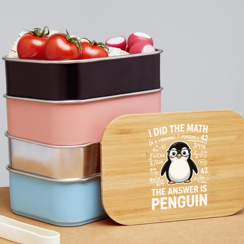 Math Sayings Penguin Funny Math Gift Lunch Box