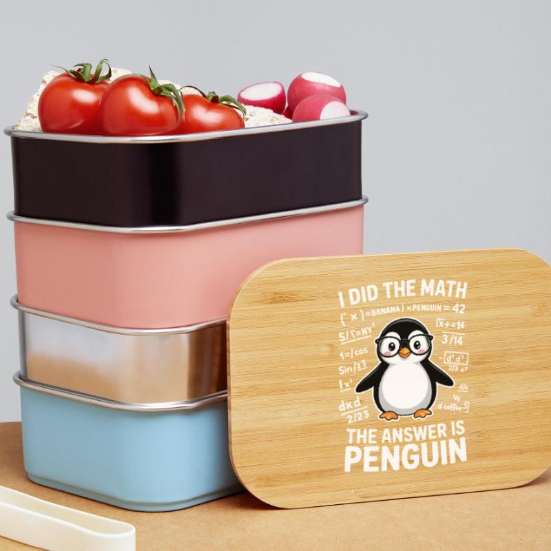 Math Sayings Penguin Funny Math Gift Lunch Box