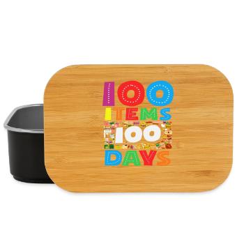 100 School Supplies 100 Days School Design - Lunch Box - black - Front