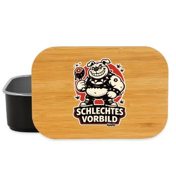 Schlechtes Vorbild Bulldog Cartoon - Lunch Box - black - Front