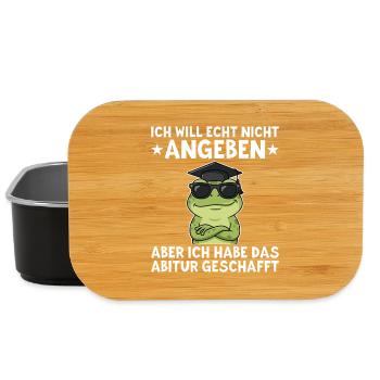 Abitur Bestanden Frosch Abschluss Geschenk - Lunch Box - Schwarz - Vorne
