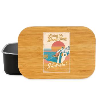Island Time In Santorini - Lunch Box - black - Front