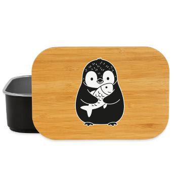 Poisson-pingouin, animal mignon - Boîte à goûter - noir - Devant