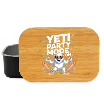 Yeti Party Mode – Funny Party Monster - Lunch Box - black - Front