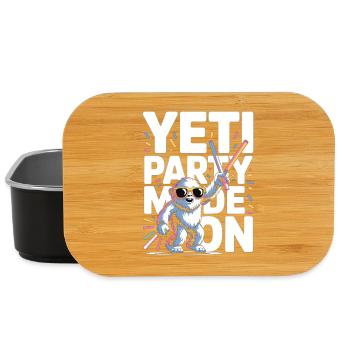 Yeti Party Mode – Funny Party Monster - Lunch Box - black - Front