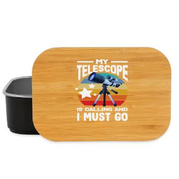 Mein Teleskop Ruft Astronomie Weltraum Spruch - Lunch Box - Schwarz - Vorne