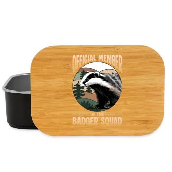 Funny Animal Badger - Lunch Box - black - Front
