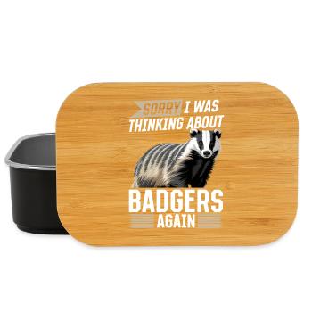 Funny Animal Badger - Lunch Box - black - Front