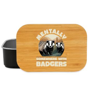 Funny Animal Badger - Lunch Box - black - Front