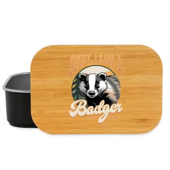 Funny Animal Badger - Lunch Box - black - Front