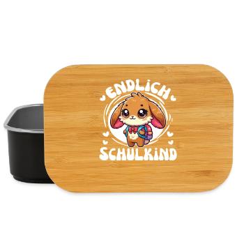 Endlich Schulkind süßer Hase zur Einschulung - Lunch Box - Schwarz - Vorne