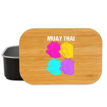 Thai boxing kickboxer kickboxing Muay thai - Lunch Box - black - Front