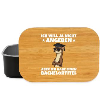 Bachelortitel geschafft Wiesel Studium Abschluss - Lunch Box - Schwarz - Vorne