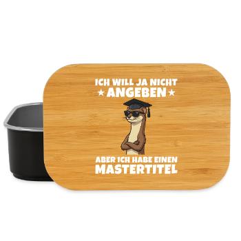 Mastertitel geschafft Wiesel Studium Abschluss - Lunch Box - Schwarz - Vorne