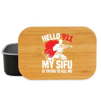  Wing Chun Costume Instructor Lesson Kung Fu Wing - Lunch Box - black - Front