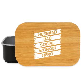 Social Worker Quote Husband Dad Hero Social Work - Lunch Box - black - Front