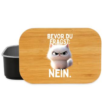 Bevor Du Fragst Nein Katze Morgenmuffel Nö Katzen - Lunch Box - Schwarz - Vorne