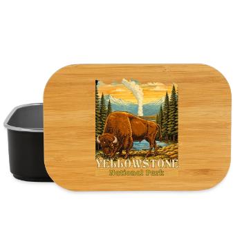 Yellowstone National Park Buffalo Camping - Lunch Box - black - Front