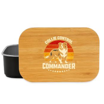 Collie Kommando | Border Collie Retro - Lunch Box - Schwarz - Vorne