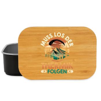 Gleitschirm MUSS LOS DER THERMIK FOLGEN Lustig - Lunch Box - Schwarz - Vorne