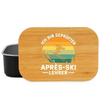 Ski Lehrer ICH BIN GEPRÜFTER APRES-SKI LEHRER - Lunch Box - Schwarz - Vorne