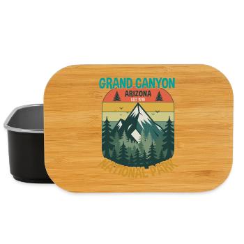 Grand Canyon Arizona Est 1919 National Park Retro - Lunch Box - black - Front